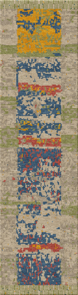 Anna-Veda 8798-ethno mio14- handgefertigter Teppich, persisch (Indien), 10x15 3ply Qualität